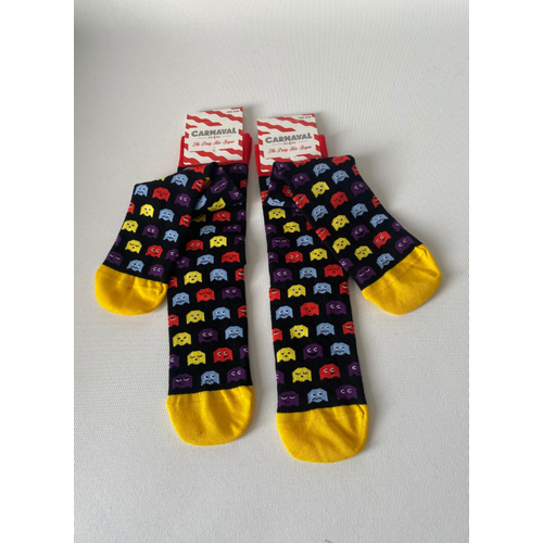 Oyun Temal� Desenli Soket �orap Seti ? Pac Man & Hayalet Desen, 3?l� Set, 36-42