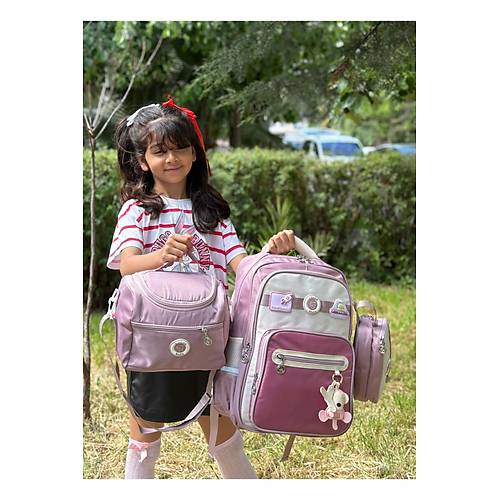 K�z �ocuk 3l� Okul �antas� Seti �lkokul �antas� Pembe