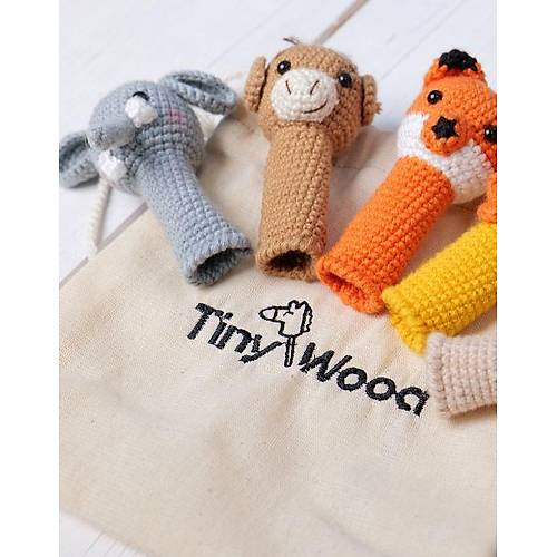 Amigurumi Parmak Kukla Safari Seti | 5li El rgs Organik Oyuncak