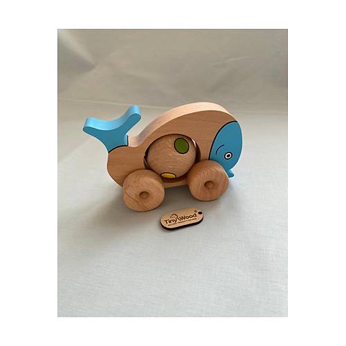 Ah�ap Oyuncak Balina Sevimli Mavi Balina Bebek ve �ocuk Oyunca��