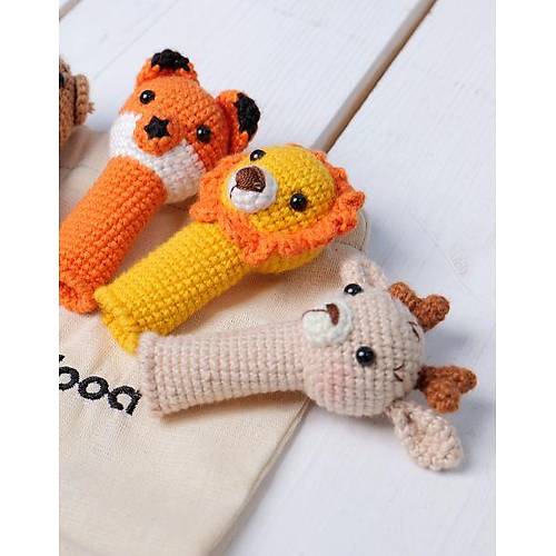 Amigurumi Parmak Kukla Safari Seti | 5li El rgs Organik Oyuncak