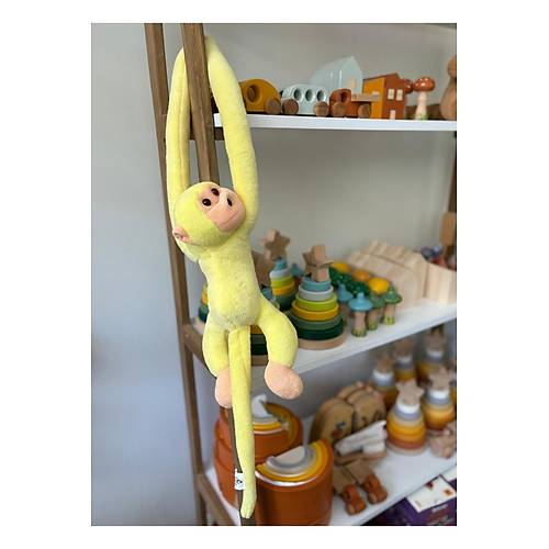 Sar�lan Pelu� Maymun  Elleri C�rt C�rtl� Uyku ve Oyun Arkada�� Sevimli Pelu� Maymun Oyuncak