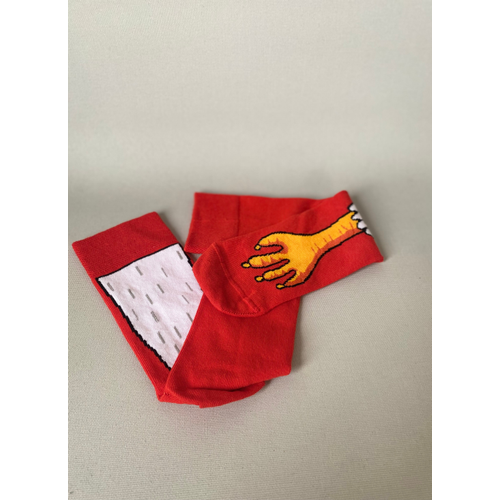 Ku Aya Desenli Unisex Soket orap (1 ift) ? Elenceli Funny Socks Premium Krmz