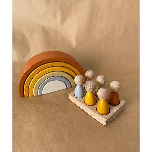 Waldorf 6 Paral Gkkua 6 L Peg Bebek Tabla Seti Pastel Renk Eletirme Ahap Oyuncak
