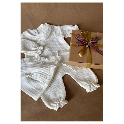 Yenido�an K�z Bebek Organik M�slin F�rf�rl� Bebe Yaka Tulum | Hastane ��k��� ve Hediyelik Set