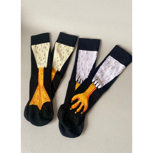 2?li Ku Aya Desenli Unisex Soket orap Seti ? rdek & Ku Penesi Tasarm (1 ift + 1 ift)