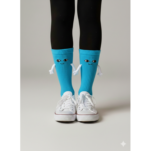 Kad�n Erkek M�knat�sl� Elele Tutu�an �orap, Halay �eken Kanka �orab� Mavi