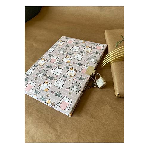 Kilitli Hat�ra ve G�nl�k Defteri � 14x20 cm, 80 Yaprak (�e�itli Kapak Desenleri)