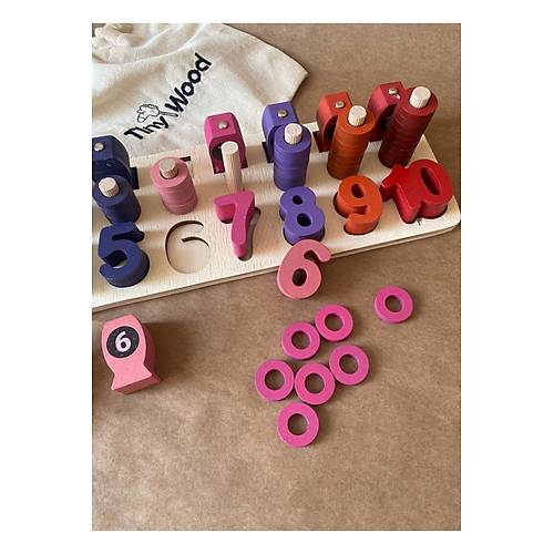 Hamaha Ah�ap Manyetik Olta ile Bal�k Tutma & Say� S�ralama Oyunu ? Montessori E�itici Oyuncak (12�41 cm)