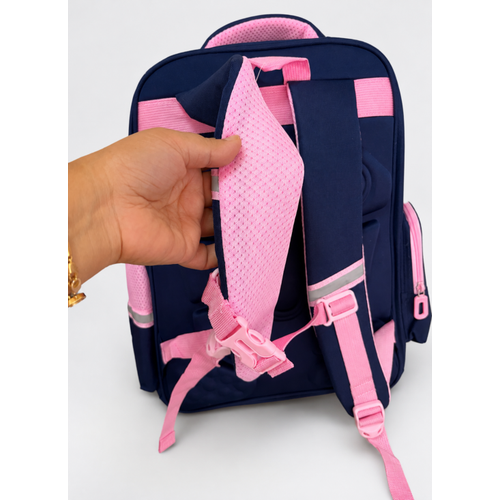 K�z �ocuk Pembe-Lila Okul �antas� Ortopedik S�rt �antas�