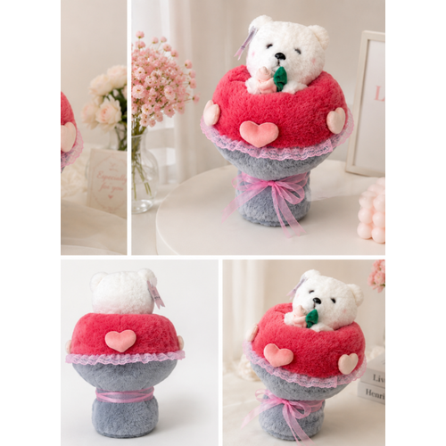 Pelu� Ay�c�kl� Hediye Buketi 40x30 cm