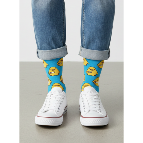 Sar� Civciv Desenli Unisex Soket �orap (1 �ift) ? E�lenceli & Renkli