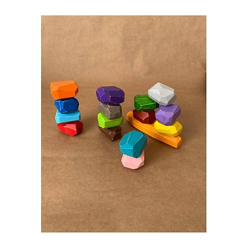 Ah�ap Denge Ta�lar� 16�l� Set � Tumi Ishi Montessori Denge Oyunu