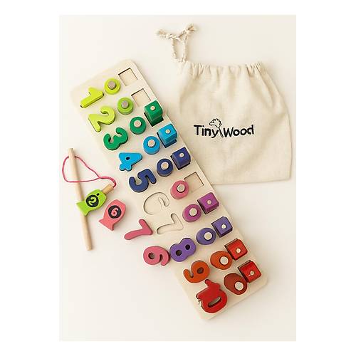 Hamaha Ah�ap Manyetik Olta ile Bal�k Tutma & Say� S�ralama Oyunu  Montessori E�itici Oyuncak (12�41 cm)