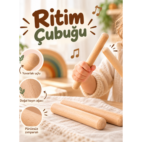 10'lu Ah�ap Ritim �ubu�u ? Do�al Ah�ap M�zik ve Ritim Oyunca��