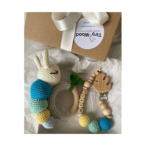 Amigurumi Sevimli Trtl Di Kayc ngrak Isme zel Emzik Seti, Organik Unisex Bebek Hediyelik