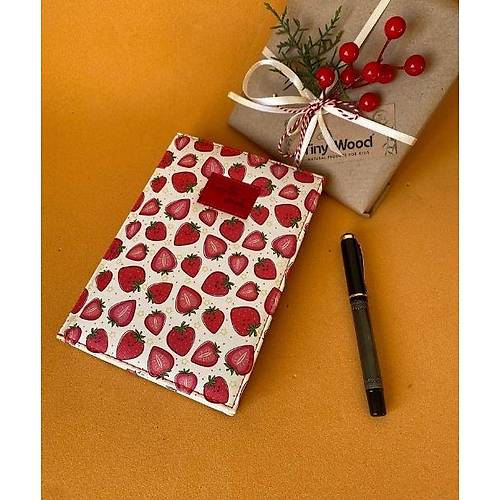 ilek Desenli Deri Kapl Defter Seti 3'l | 14x20 cm izgili Defter, Bozuk Para Czdan, Makyaj antas