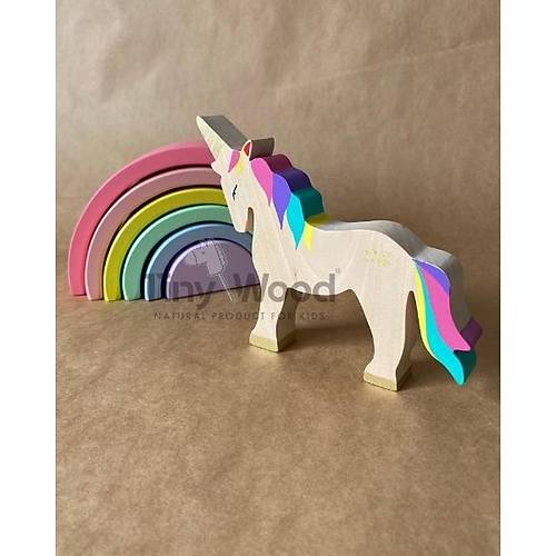 Ahap Waldorf Unicorn Gkkua Denek Oyuncak Seti | Doal Masal Oyuncaklar | El Yapm Waldorf Set