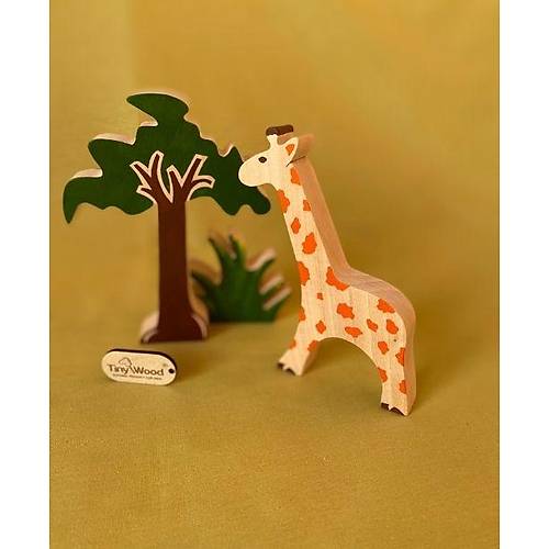 Ahap Safari Hayvan Seti  8li El Yapm Montessori Hayvan Figrleri | Tiny Wood