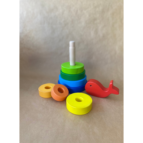 Ah�ap Bal�k Halka Ge�irme Kulesi ? Montessori E�itici Oyuncak