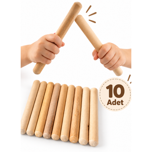 10'lu Ah�ap Ritim �ubu�u ? Do�al Ah�ap M�zik ve Ritim Oyunca��