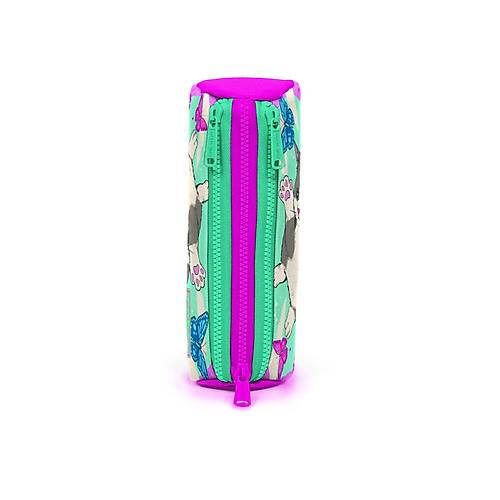 Su Ye�ili Pembe Kedi Desenli �� B�lmeli Kalem �antas� 22007