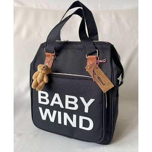 Baby Wind Anne Bebek Bak�m �antas� | Termoslu, �ok G�zl�, S�v� Ge�irmez S�rt ve El �antas� Siyah Renk