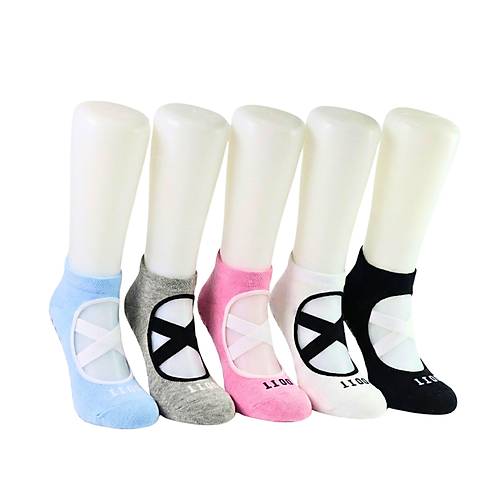 Kaymaz Tabanl� Pilates Yoga �orab� 5?li Set ? Kad�n Balerin Patik Spor �orap