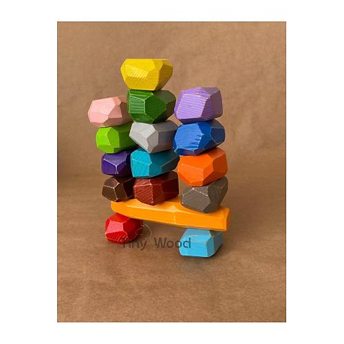 Ah�ap Denge Ta�lar� 16�l� Set � Tumi Ishi Montessori Denge Oyunu