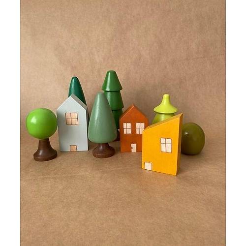Montessori Ahap Orman Seti  Doal Ahap Ev ve Aa Oyuncak Seti