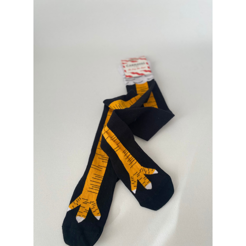 Tavuk Aya�� Desenli Diz�st� �orap (1 �ift) ? Premium Kalite