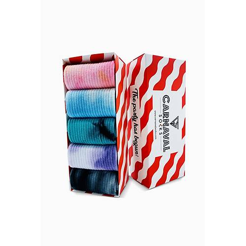 5li Batik Renkli orap Seti | Unisex Rahat Gnlk orap