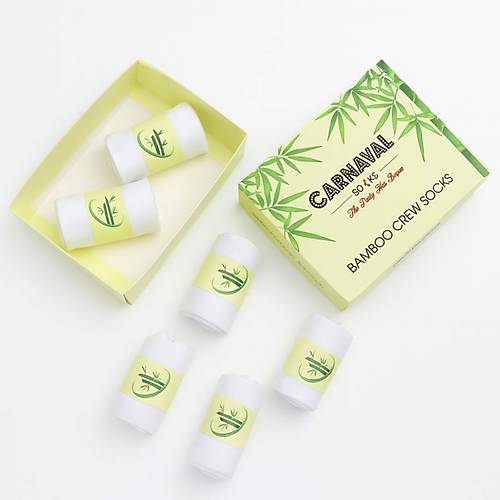 6'l Premium Unisex Beyaz Bambu Soket orap Seti ? Kutulu