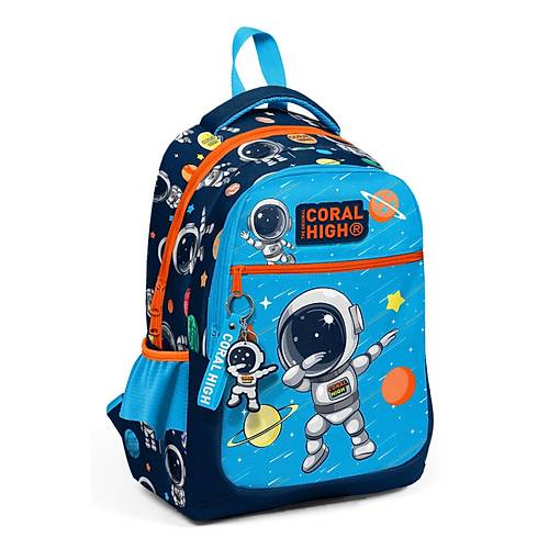 Lacivert Mavi Astronot Desenli 3 l� Okul �anta Seti