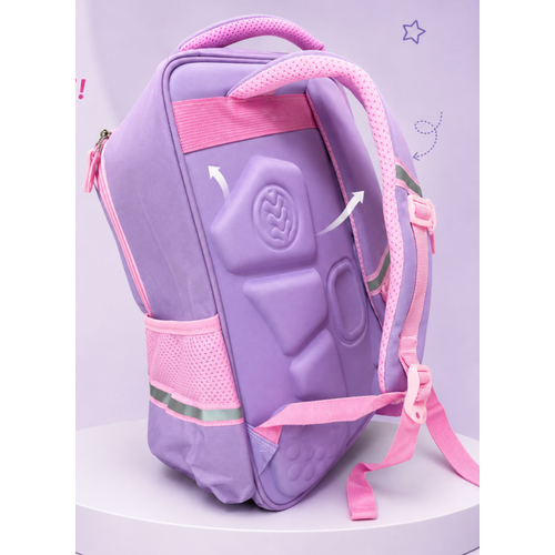 K�z �ocuk Pembe-Lila Okul �antas� Ortopedik S�rt �antas�