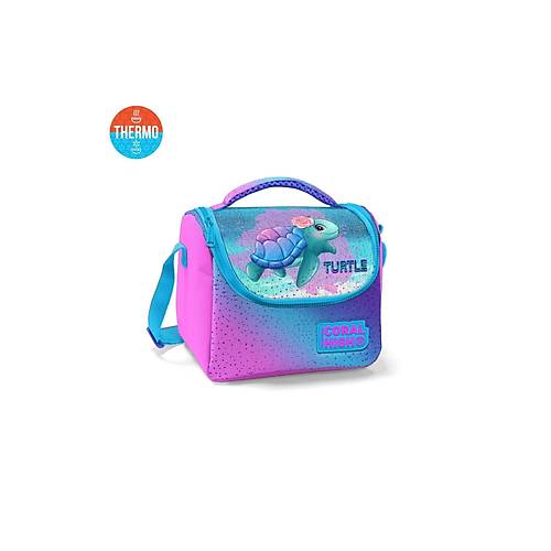 Kids Ak Pembe Mavi Kaplumbaa Desenli Thermo Beslenme antas Sevimli Kaplumbaa Beslenme antas