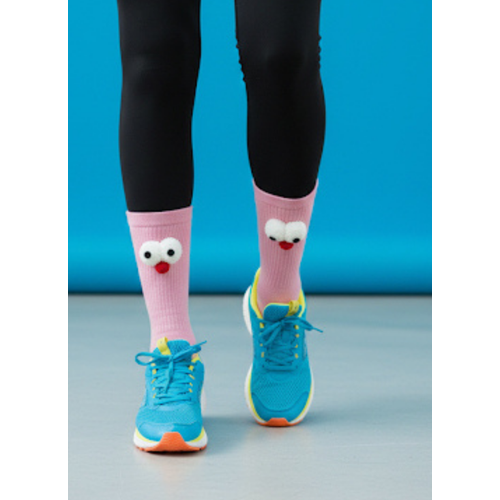 P�rtlek G�zl� Renkli �orap, Spor �orap Pembe