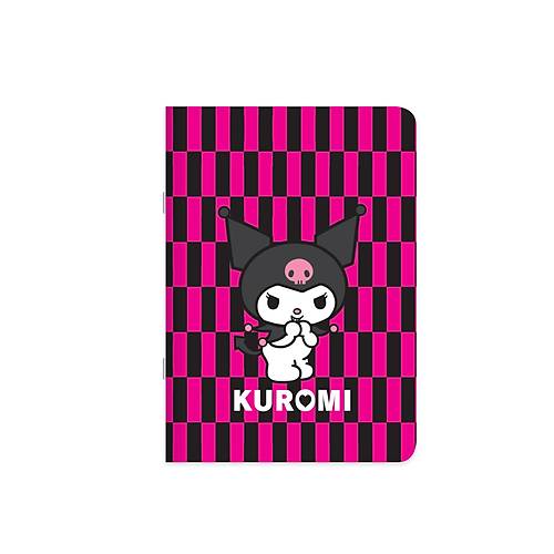 Lisansl Kuromi 18,5x26 cm 40 Yaprak izgili Stickerl Tel Dikili Defter