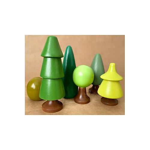 6�l� Waldorf Ah�ap A�a� Oyun Seti | Do�al El Yap�m� Waldorf Ah�ap Oyuncak