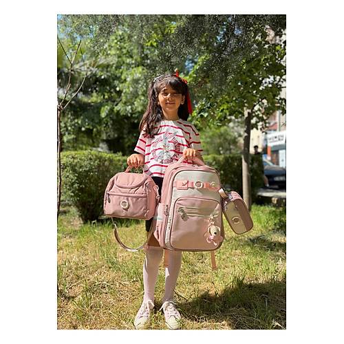 K�z �ocuk 3l� Okul �antas� Seti �lkokul �antas� Pembe