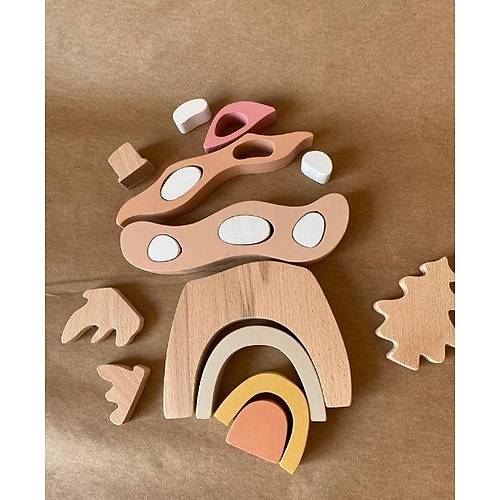 Ahap oyuncak Mantar Ev Puzzle Eitsel Oyuncak