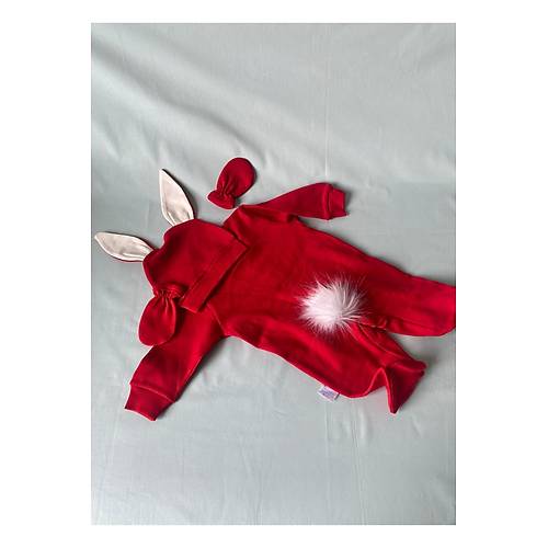 Yenido�an Bebek K�rm�z� Beyaz Tav�anl� Tulum Seti | 0-3 Ay