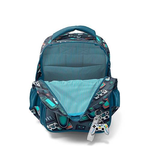 �lk��retim Erkek �ocuk �anta Nefti Gamer Desenli 3?l� Okul �anta Seti