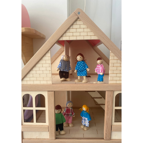 Ahap Kukla Aile Seti 6'l | Montessori Eitim Oyunca | Oyun Evi Figrleri