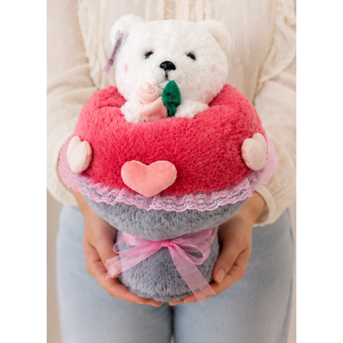 Pelu� Ay�c�kl� Hediye Buketi 40x30 cm