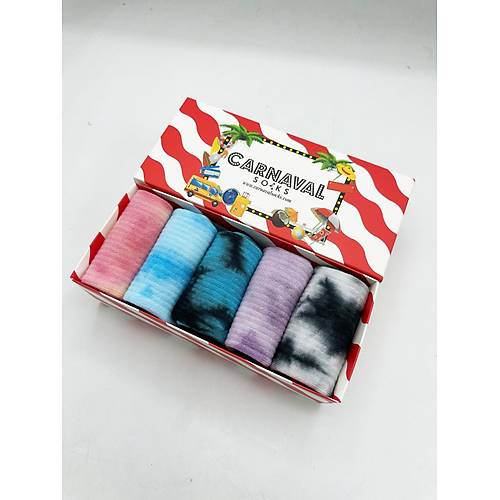 5li Batik Renkli orap Seti | Unisex Rahat Gnlk orap