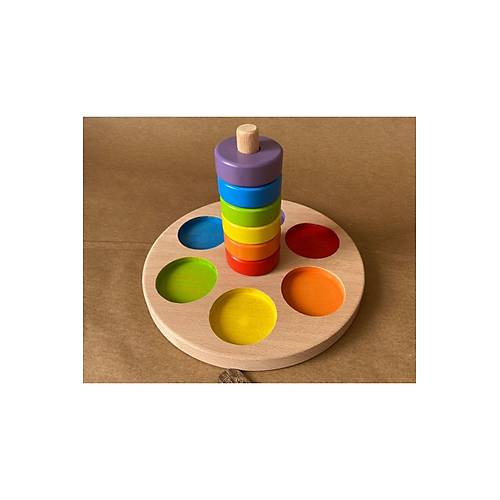 Montessori Halka Renk E�le�tirme E�itici Ah�ap Oyuncak