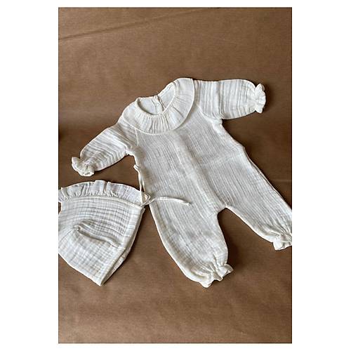 Yenido�an K�z Bebek Organik M�slin F�rf�rl� Bebe Yaka Tulum | Hastane ��k��� ve Hediyelik Set