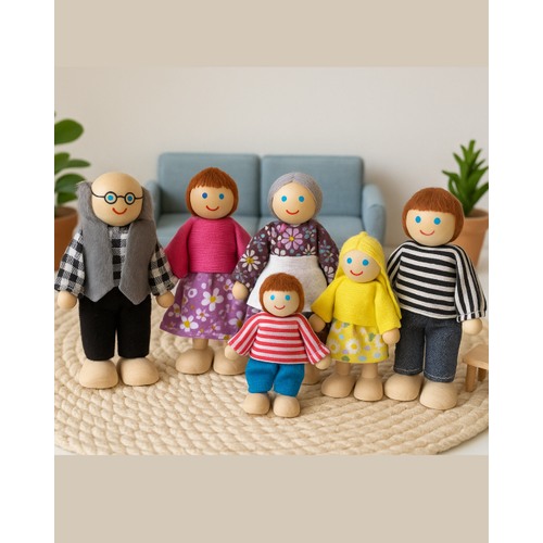 Ahap Aile Kukla Seti  Montessori lhaml Ak Ulu Oyun