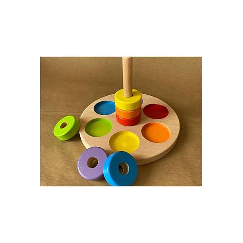 Montessori Halka Renk E�le�tirme E�itici Ah�ap Oyuncak